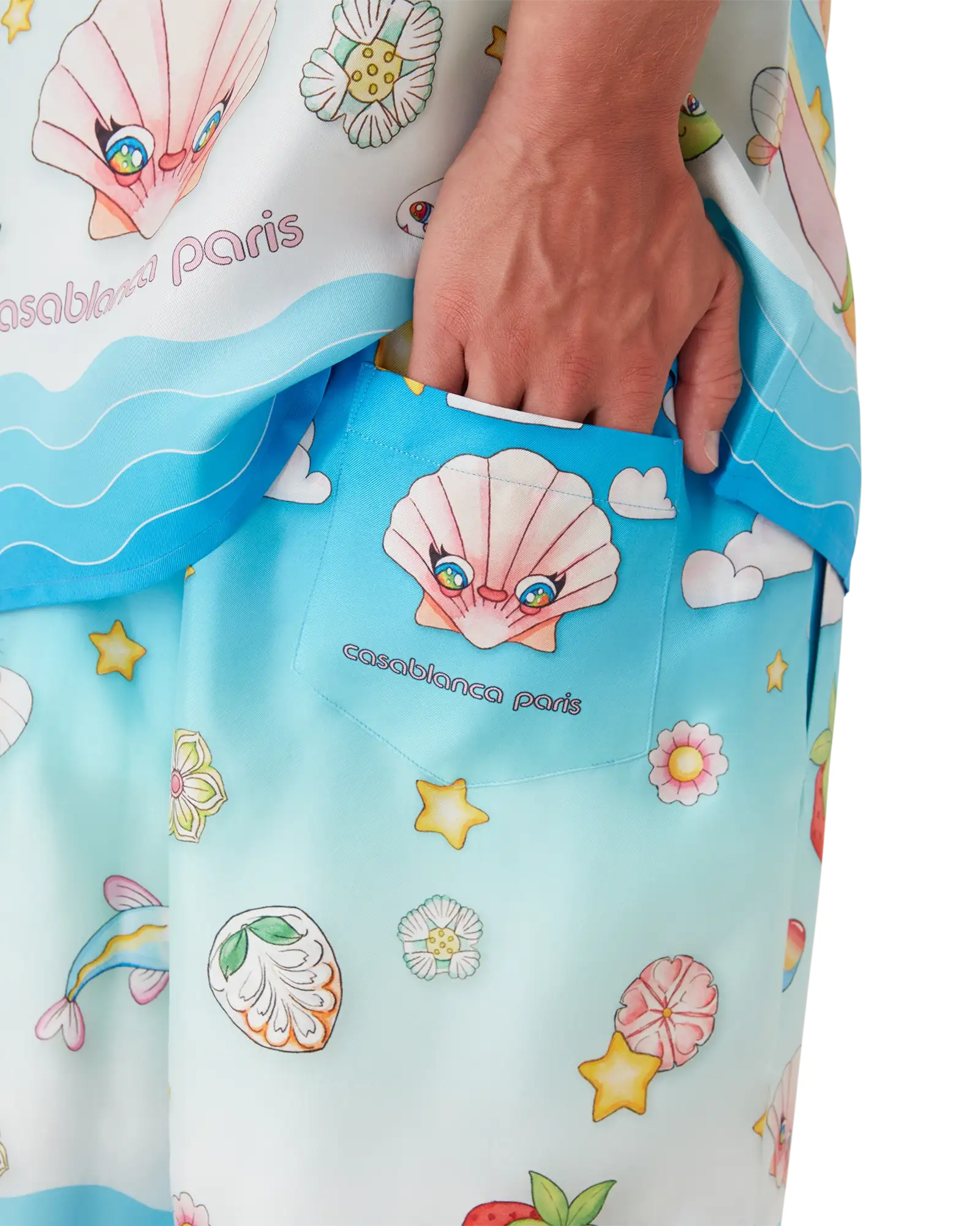 Kawaii Motif Silk Twill Shorts - Image 5