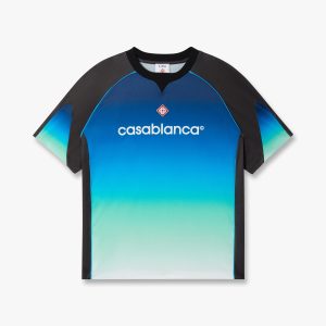 Blue & Green Gradient Short Sleeve Football Shirt