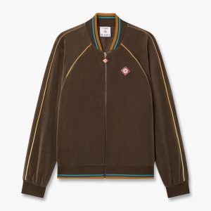 Dark Brown Velour Track Jacket