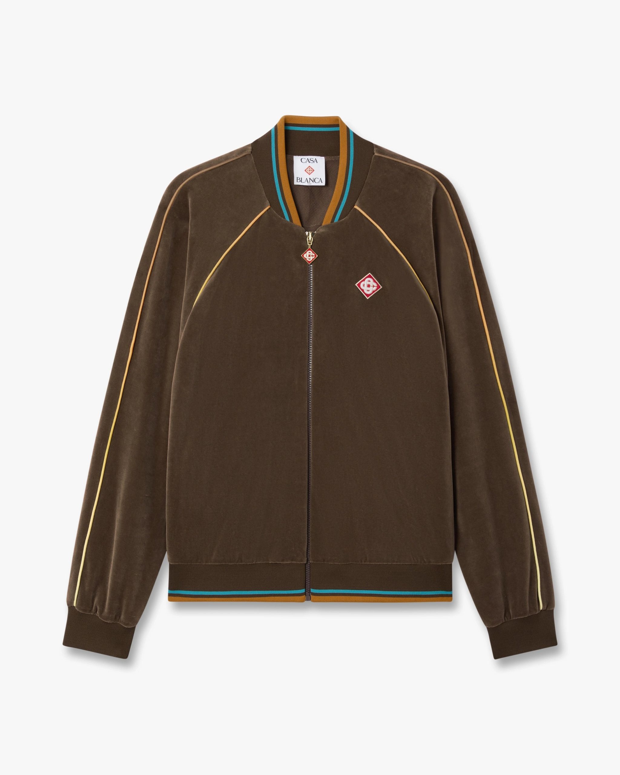 Dark Brown Velour Track Jacket