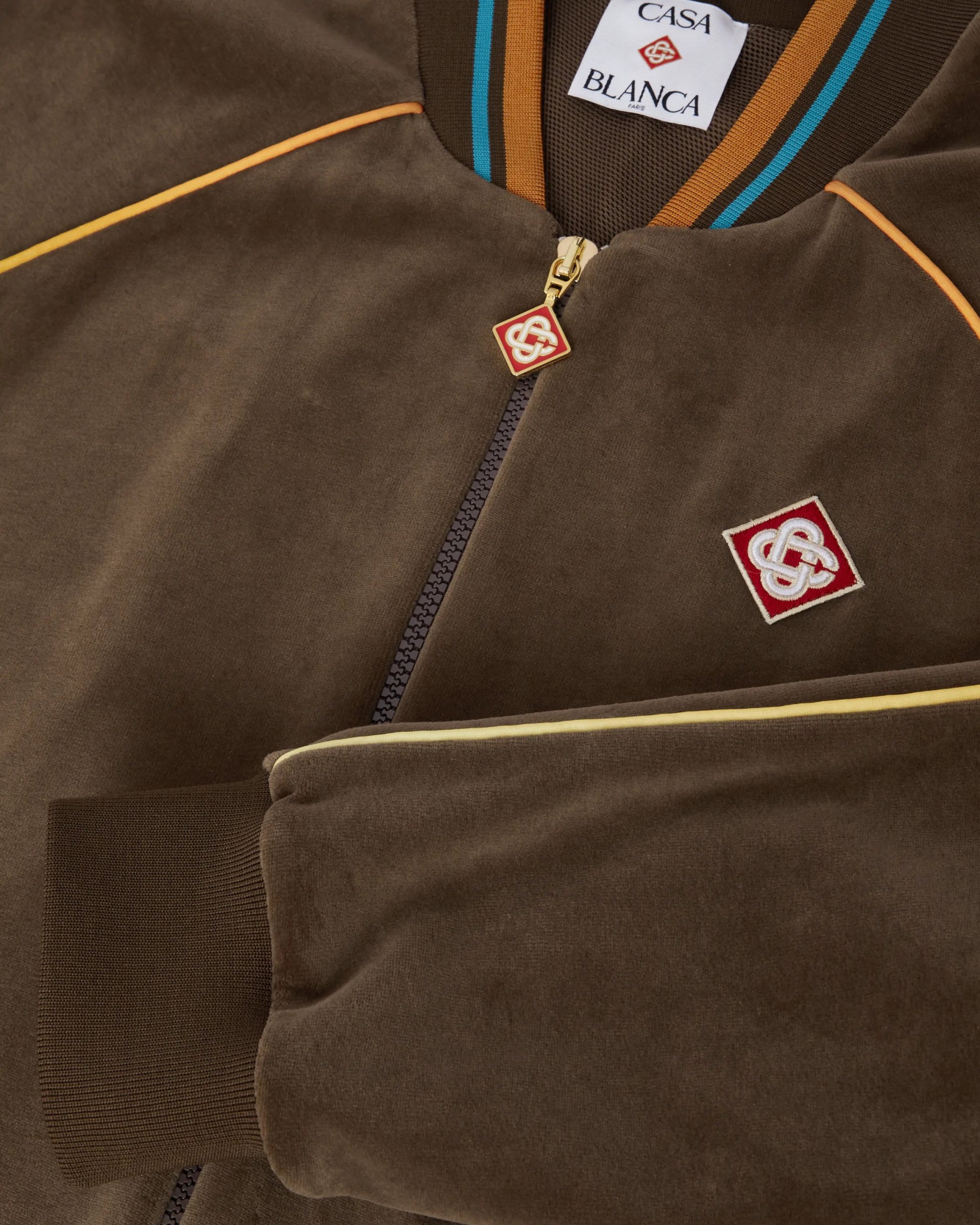 Dark Brown Velour Track Jacket - Image 7