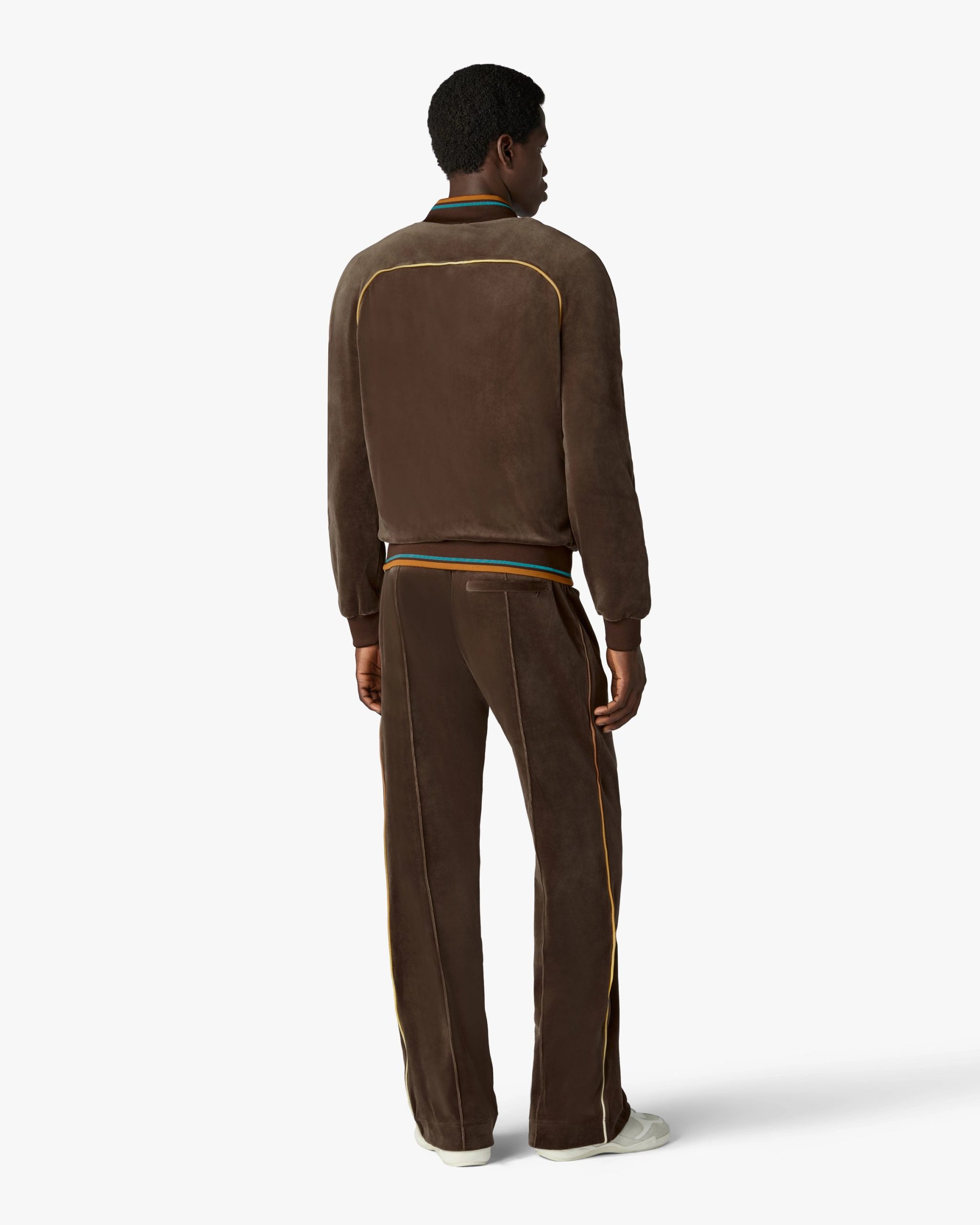 Dark Brown Velour Track Jacket - Image 3