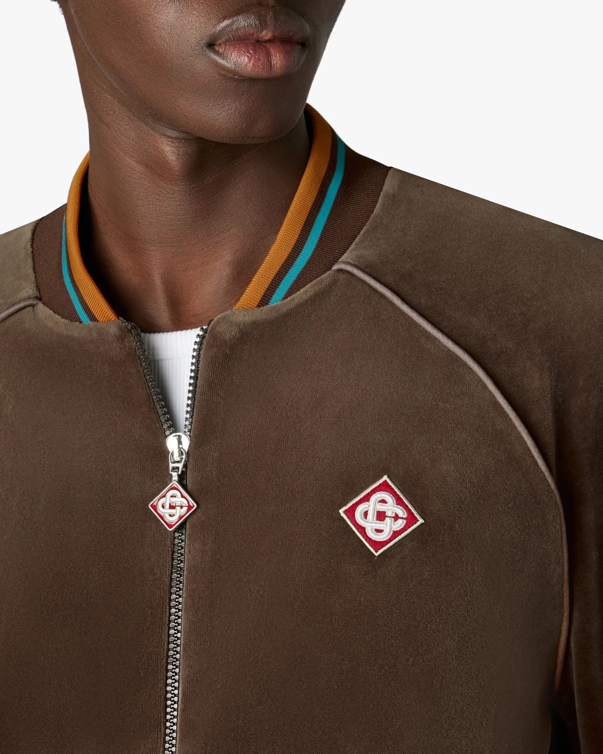 Dark Brown Velour Track Jacket - Image 5