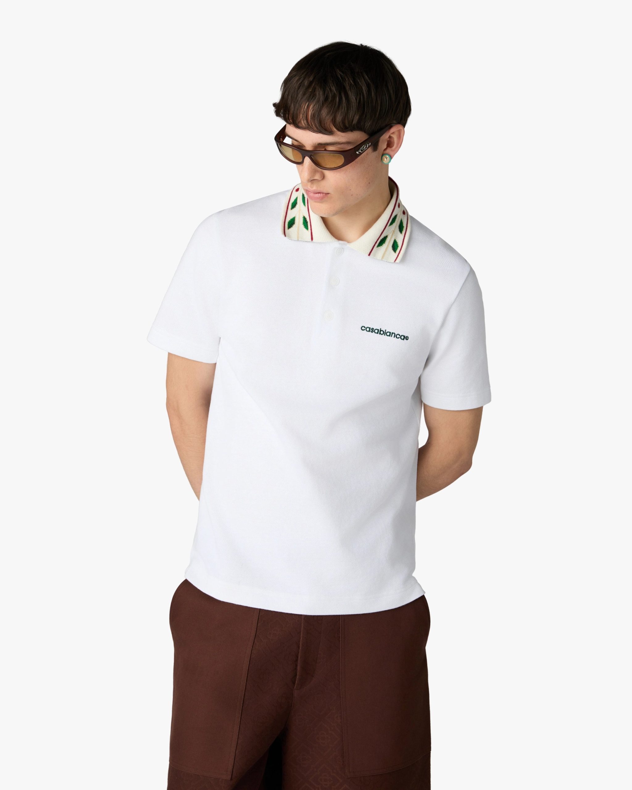 White Laurel Pique Short Sleeve Polo Shirt - Image 4