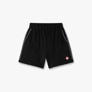 Black Towelling Shorts