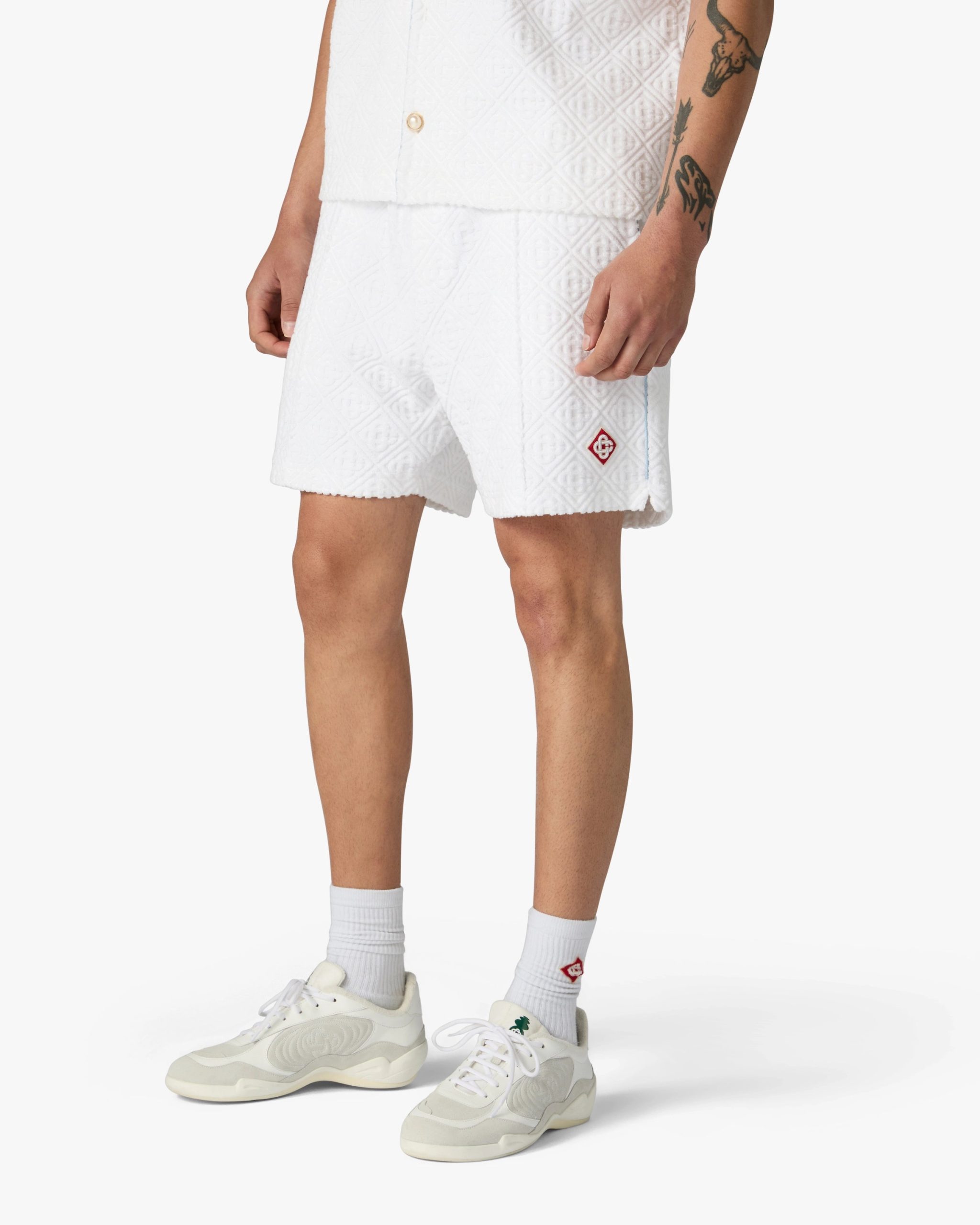 White Towelling Shorts - Image 4