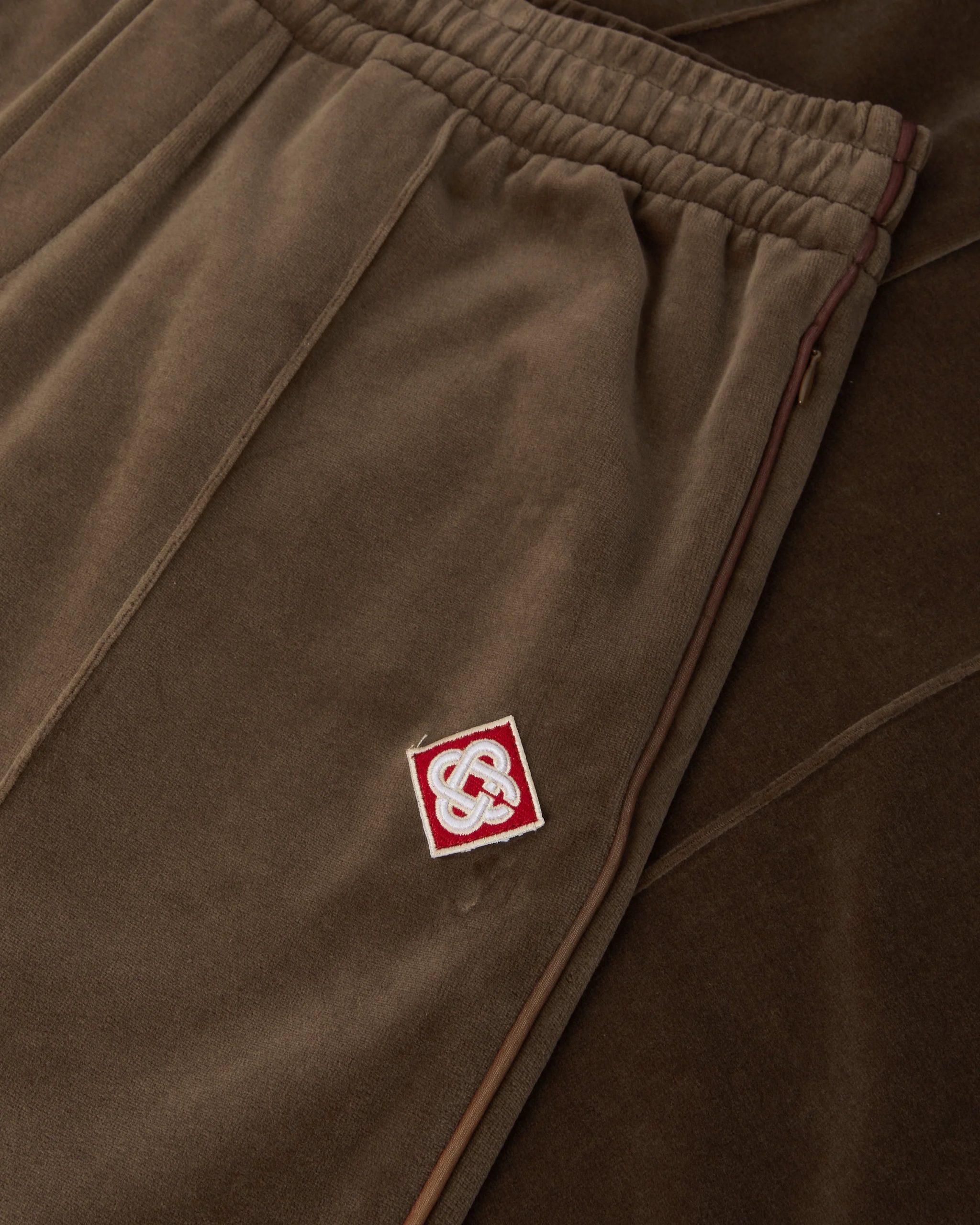 Dark Brown Velour Track Pants - Image 7