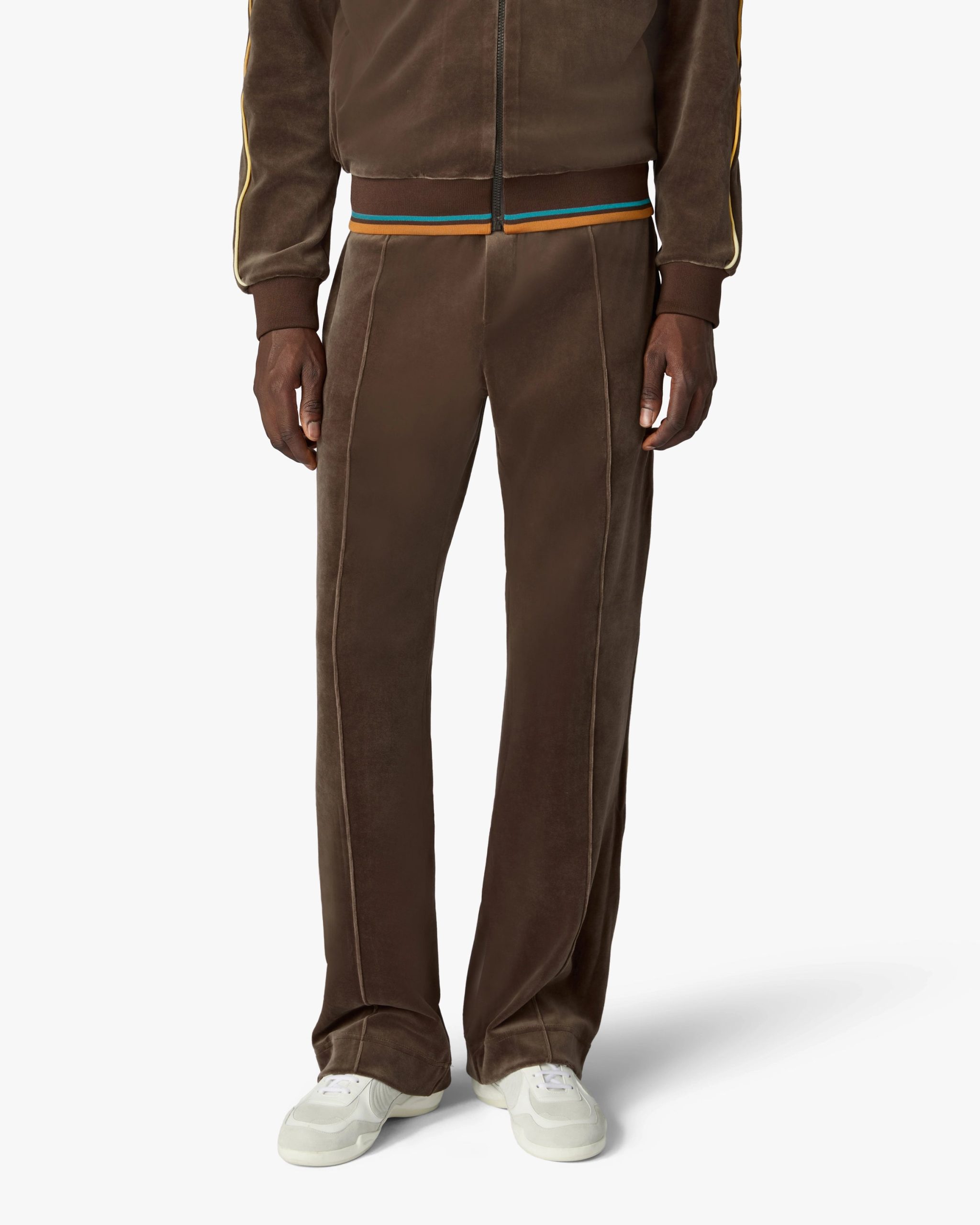 Dark Brown Velour Track Pants - Image 4
