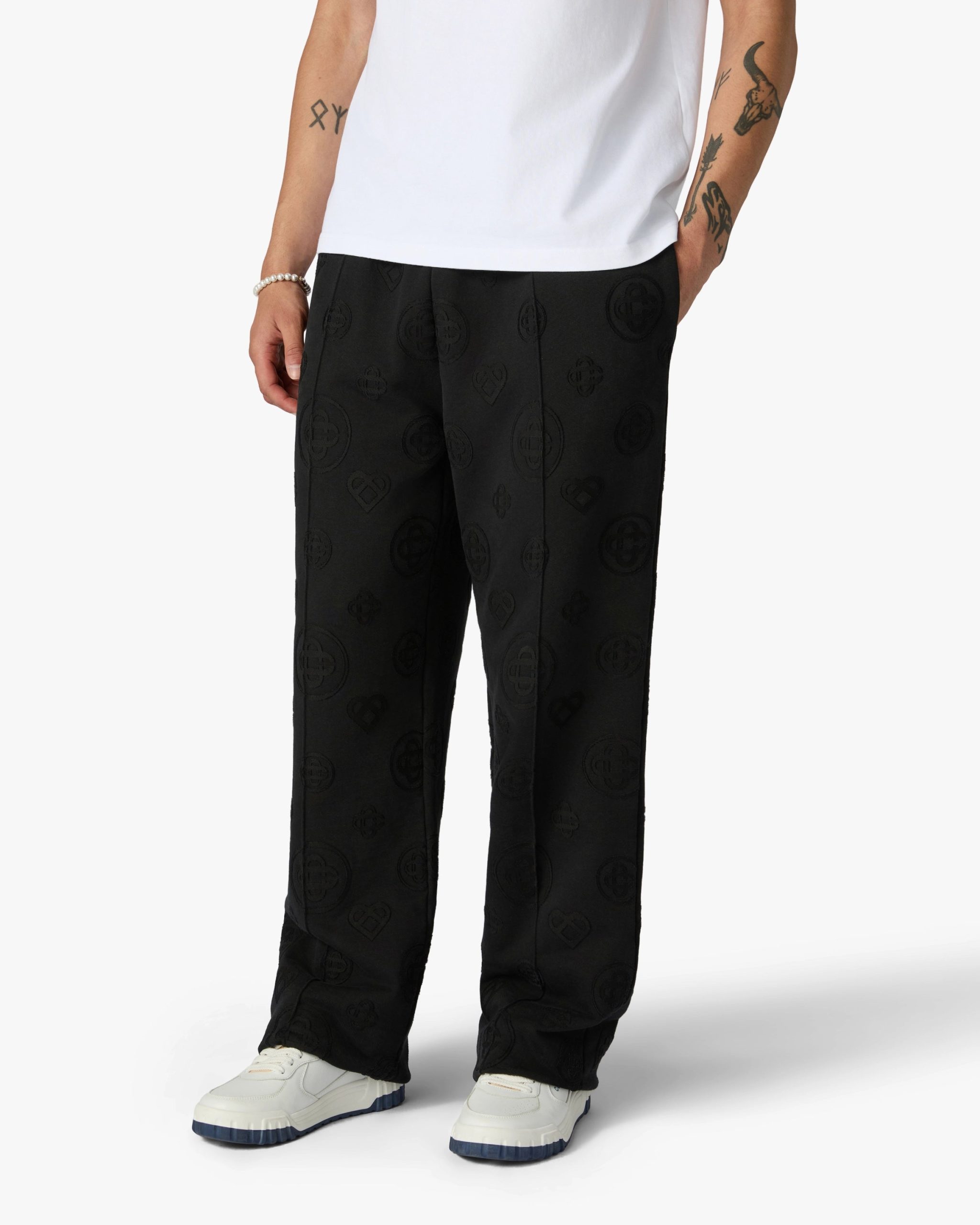 Black Applique Monogram Sweatpants - Image 2