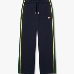 Navy & Green Panelled Sweatpants