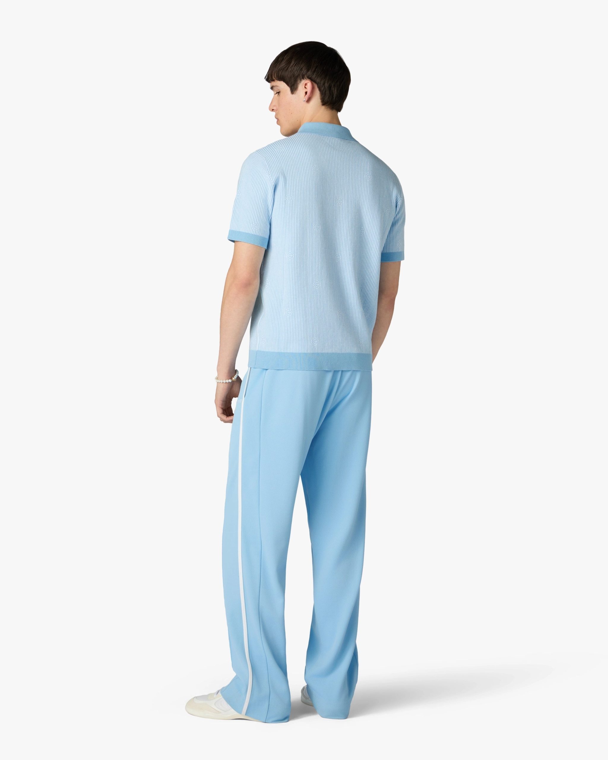 Pale Blue Pique Track Pants - Image 3