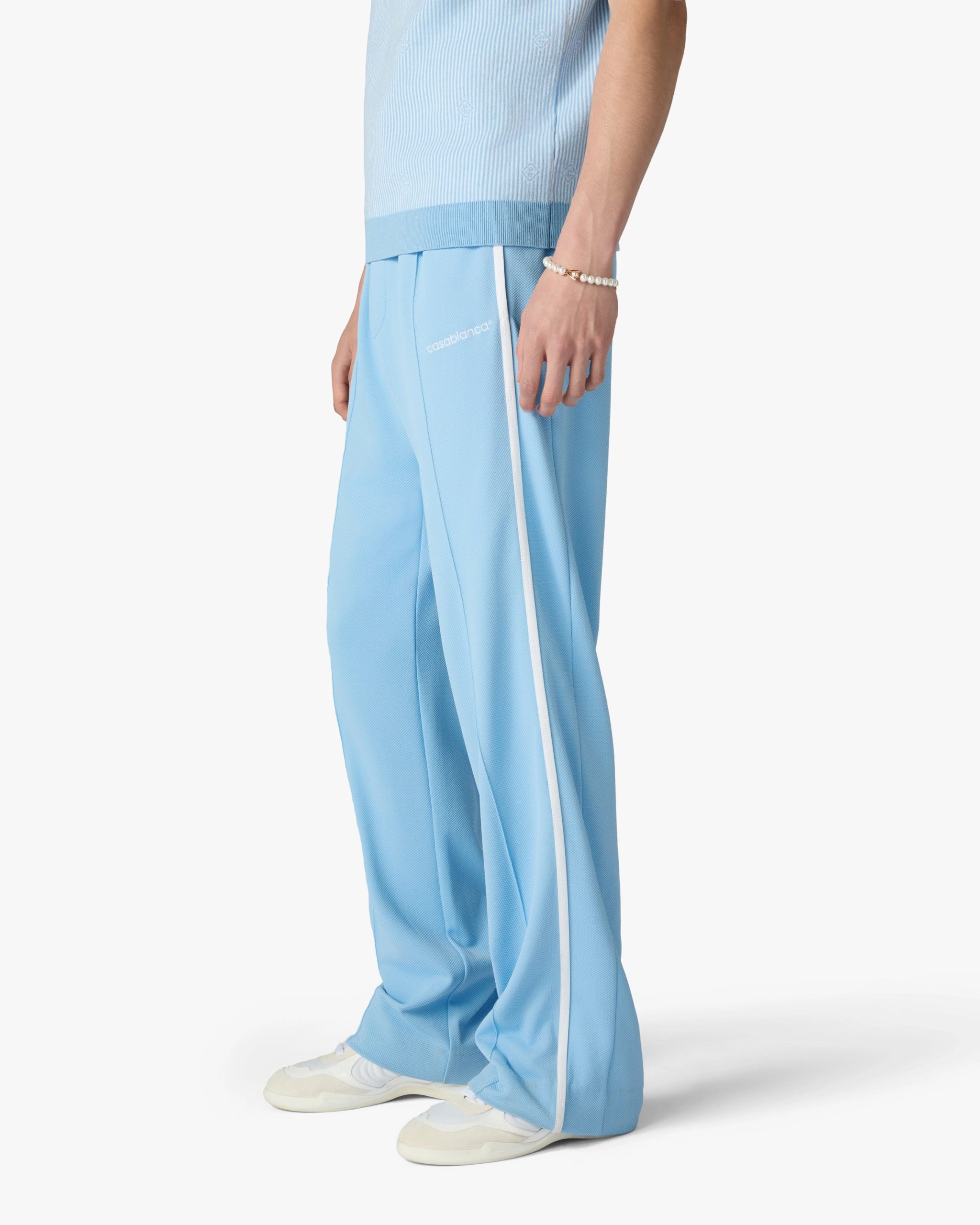 Pale Blue Pique Track Pants - Image 4