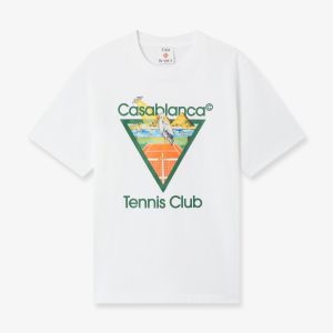 White Tennis Club Icon Pyramid Abduction Short Sleeve T-Shirt