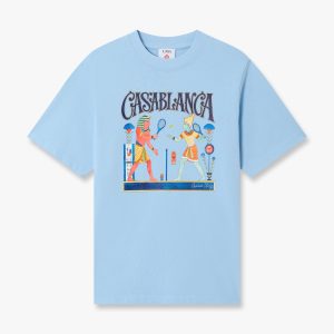 Light Blue Egyptian Tennis Match Short Sleeve T-Shirt
