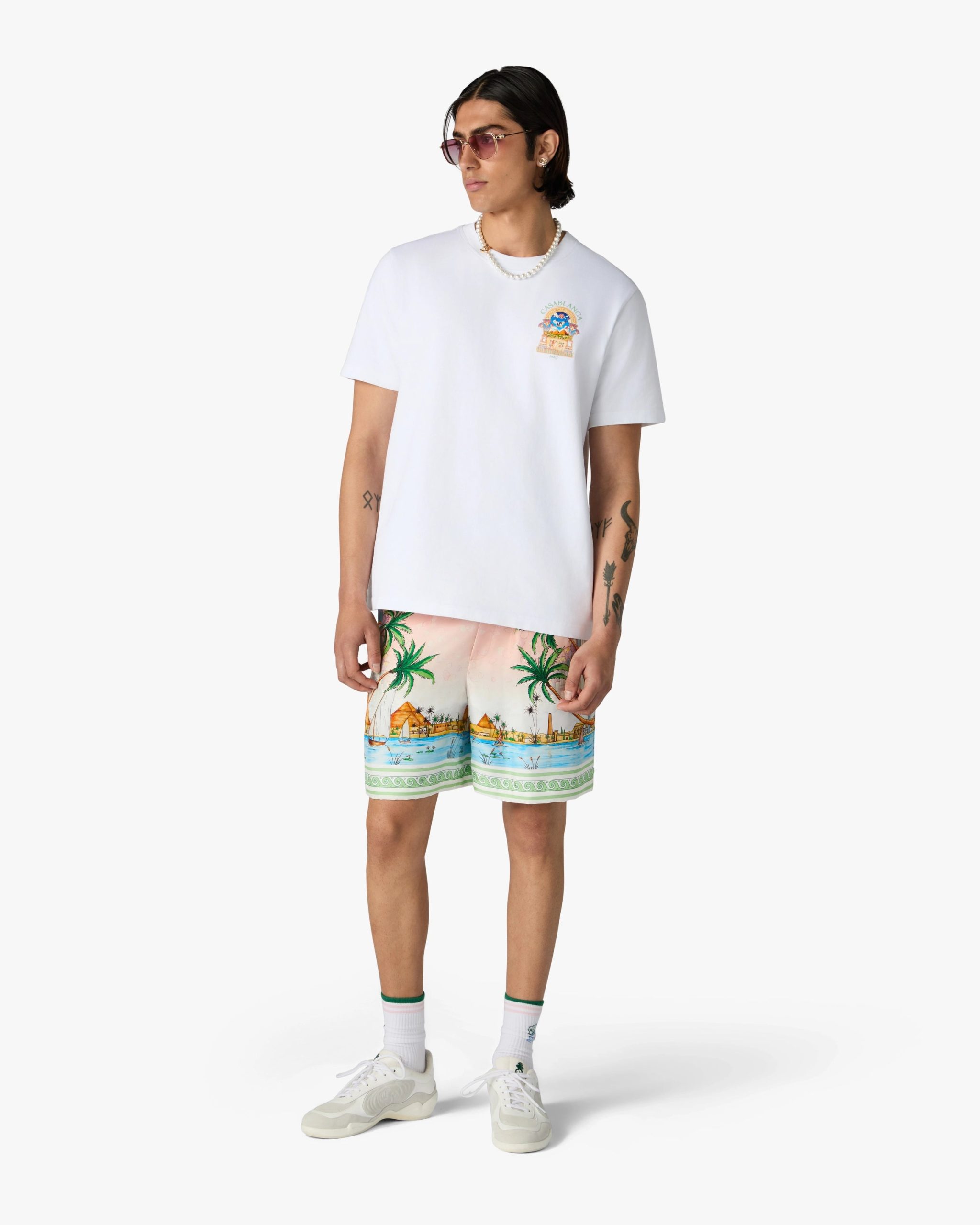 White Egyptian L'Arche Short Sleeve T-Shirt - Image 2