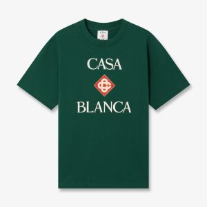 Green Casablanca Diamond Logo Short Sleeve T-Shirt