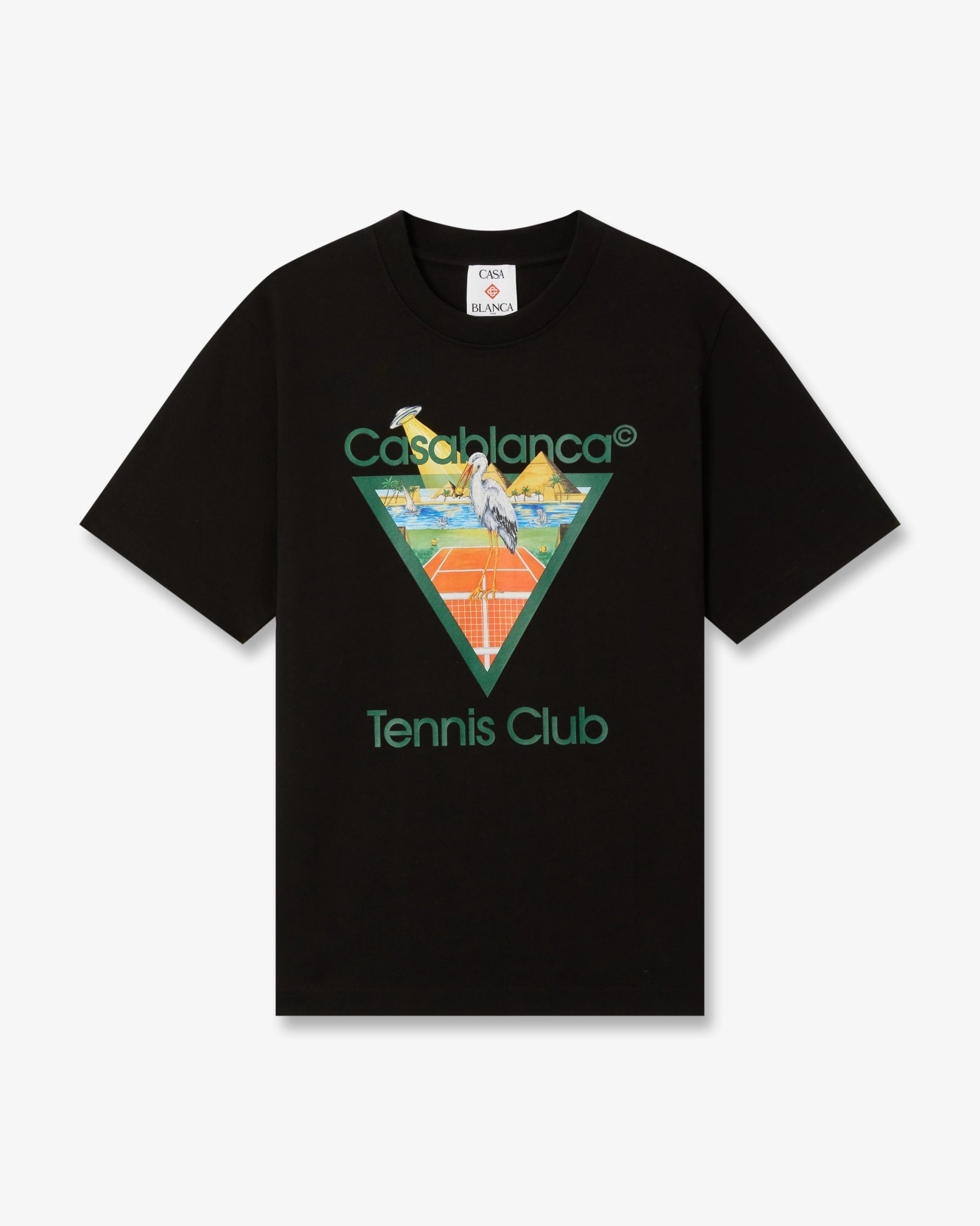 Black Tennis Club Icon Pyramid Abduction Short Sleeve T-Shirt