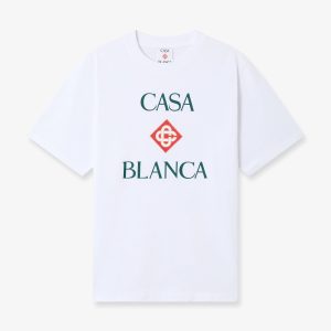 White Casablanca Diamond Logo Short Sleeve T-Shirt