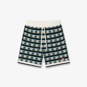 Green Crochet Mosaic Shorts