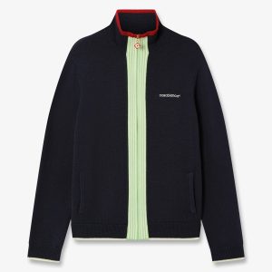Navy Merino Track Jacket