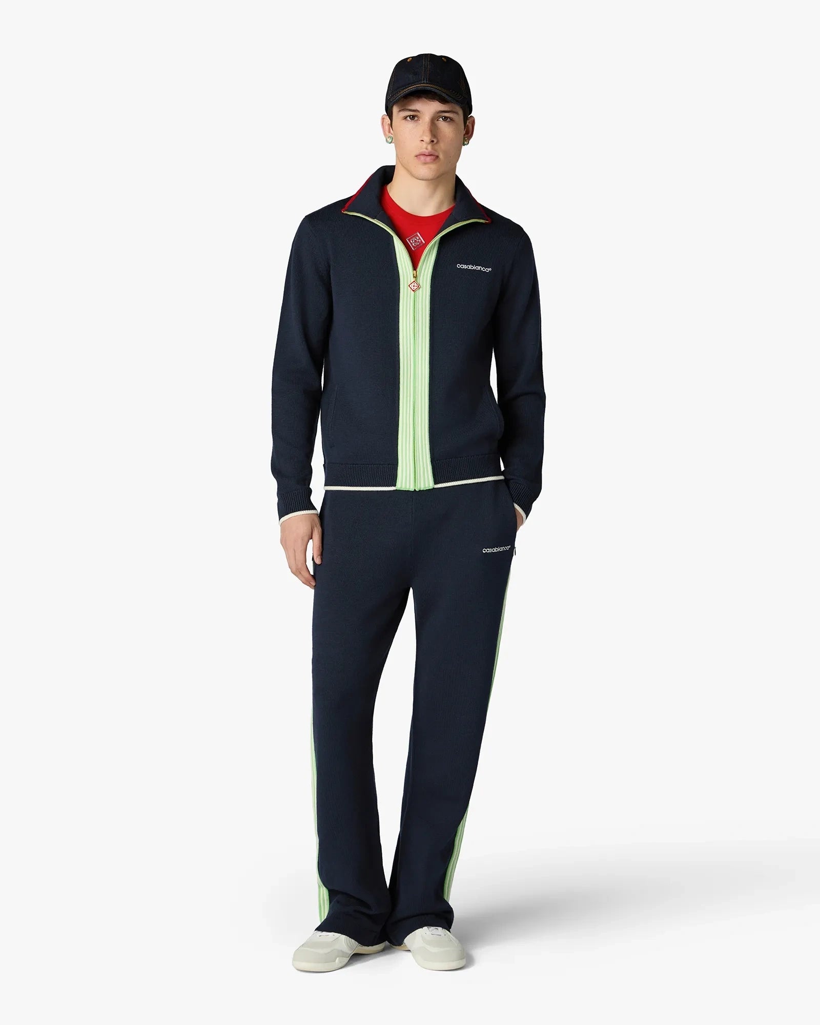 Navy Merino Track Jacket - Image 2
