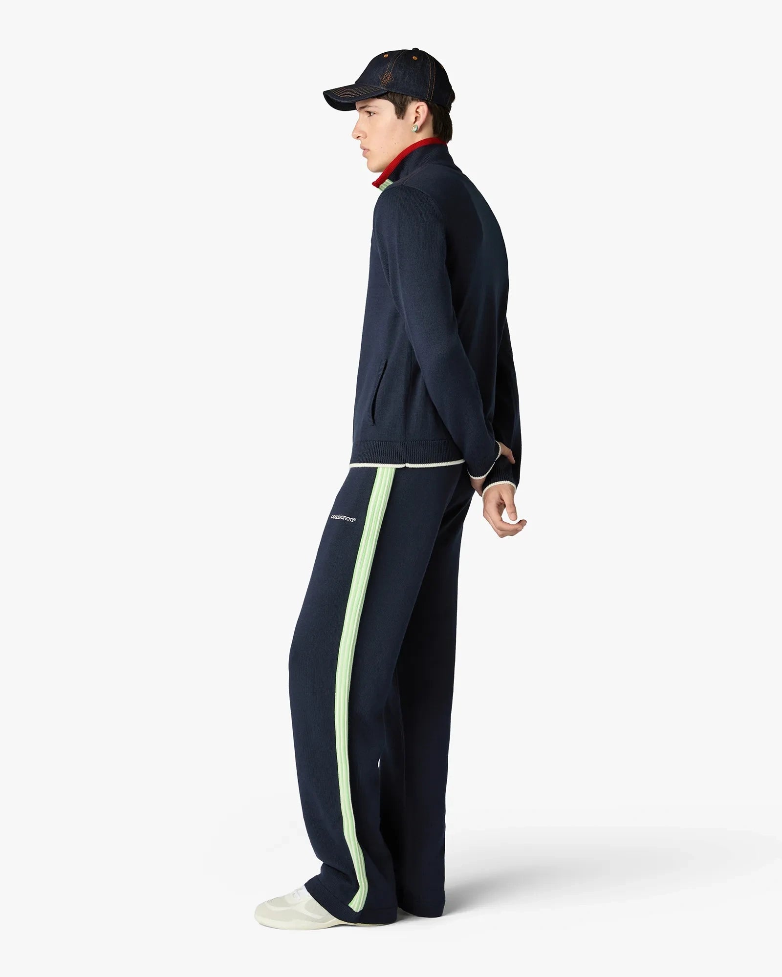Navy Merino Track Jacket - Image 3