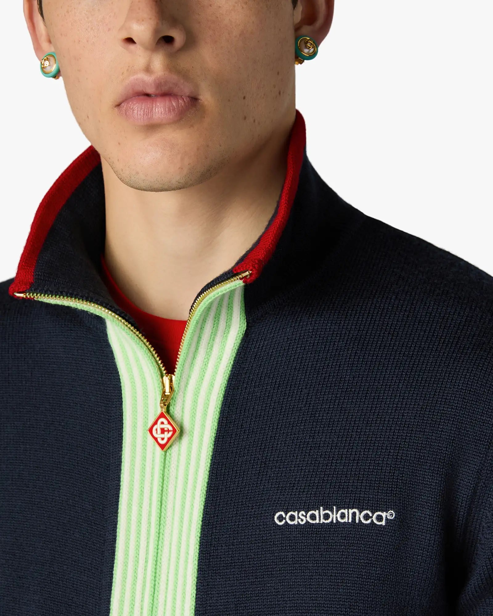 Navy Merino Track Jacket - Image 5