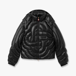 Black Quilted Down Puffer Jacket