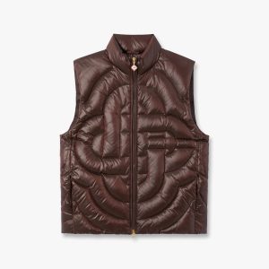 Dark Brown Quilted Down Puffer Vest