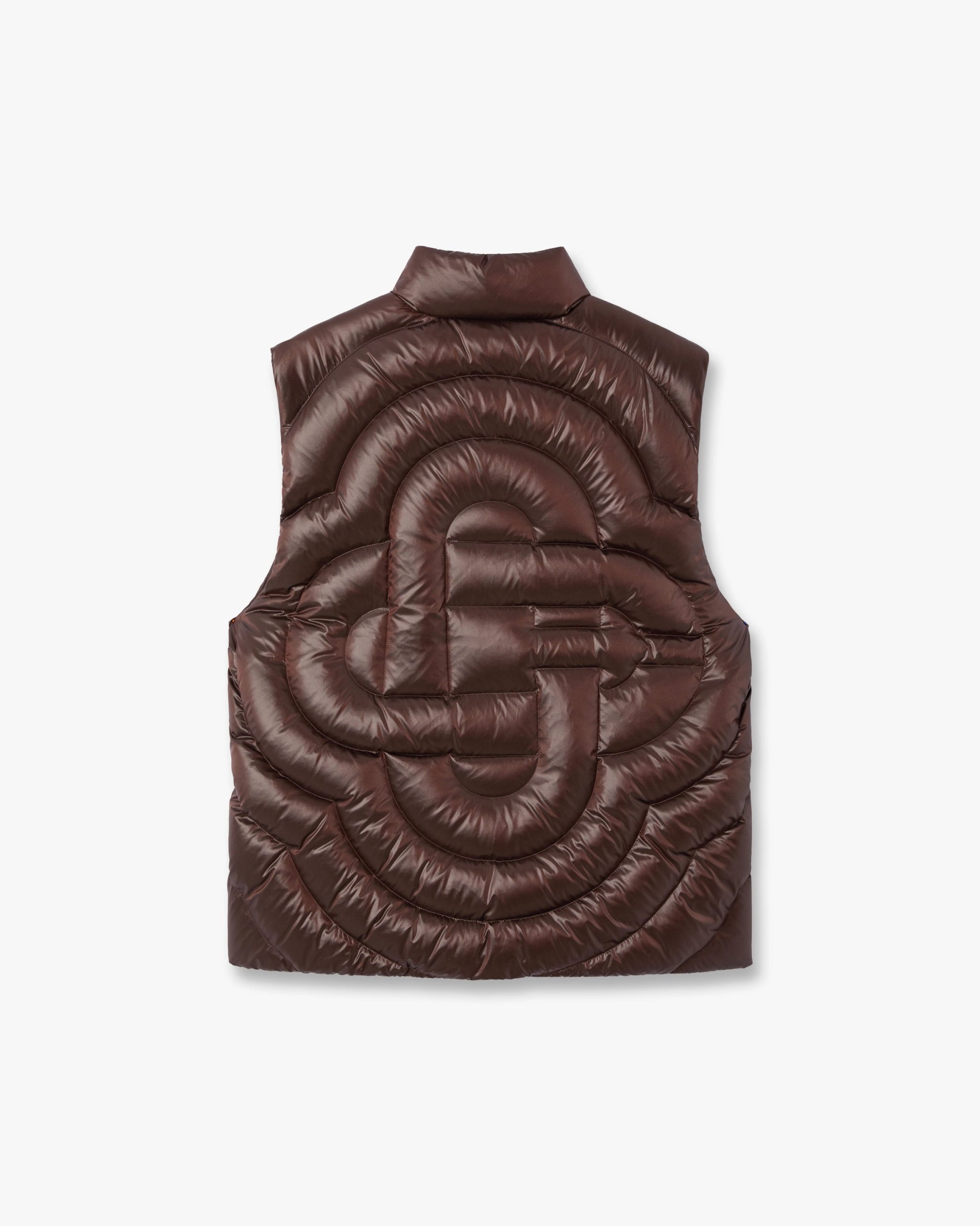 Dark Brown Quilted Down Puffer Vest - Image 6