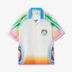 Multicolour Airspray Short Sleeve Silk Shirt