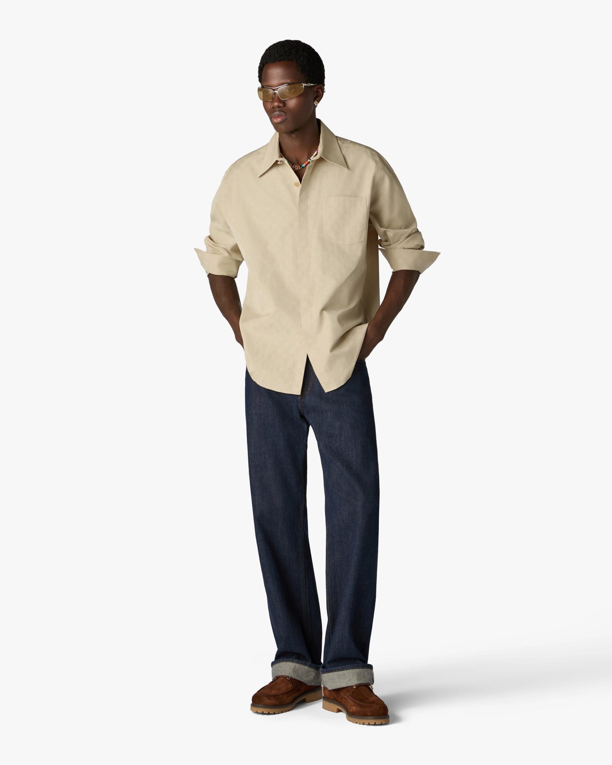 Beige Monogram Long Sleeve Shirt - Image 2