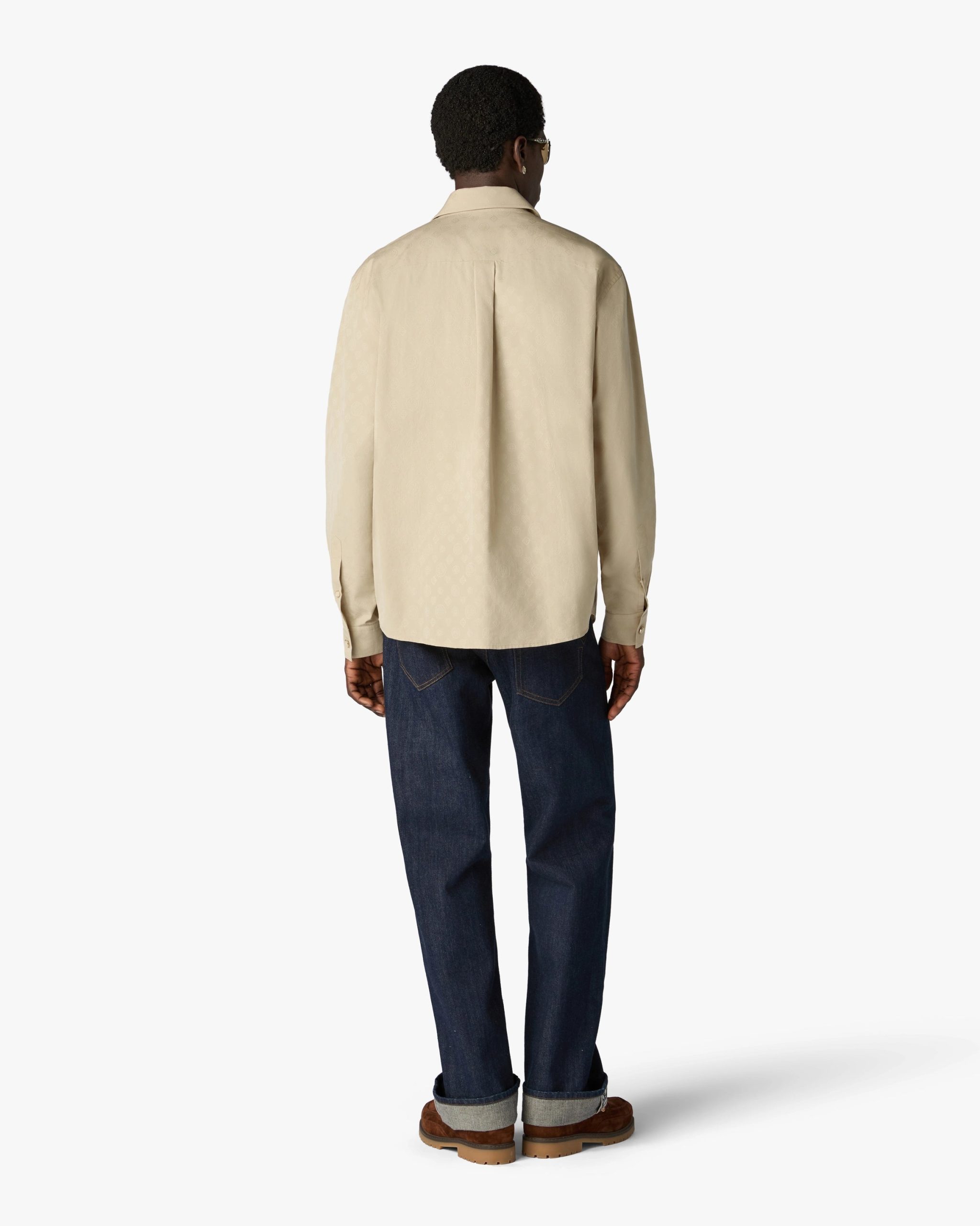 Beige Monogram Long Sleeve Shirt - Image 3