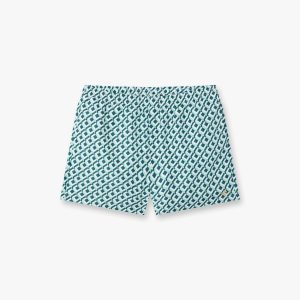 Green Cubist Monogram Printed Swim Shorts