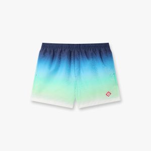 Blue & Green Gradient Jacquard Swim Shorts