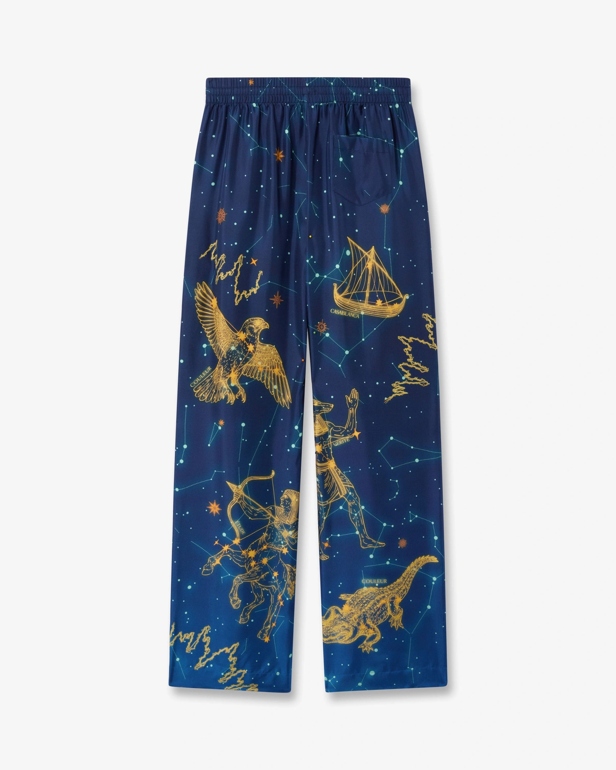 Blue Astrology Silk Twill Trousers - Image 6