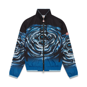 Warped Logo Ripple Windbreaker Jacket