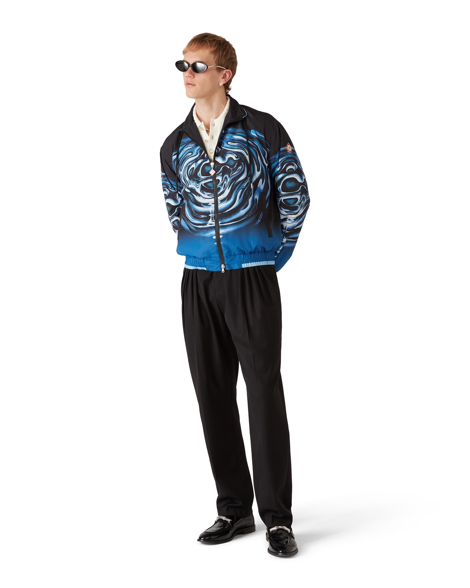 Warped Logo Ripple Windbreaker Jacket - Image 2