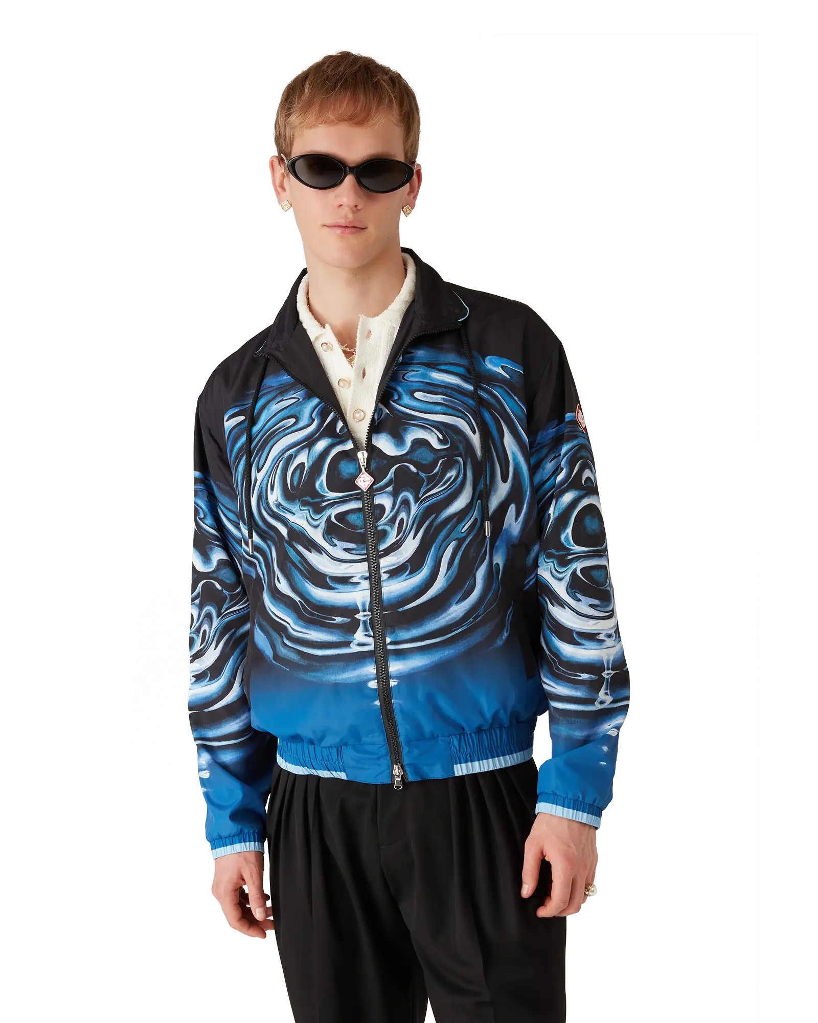 Warped Logo Ripple Windbreaker Jacket - Image 4