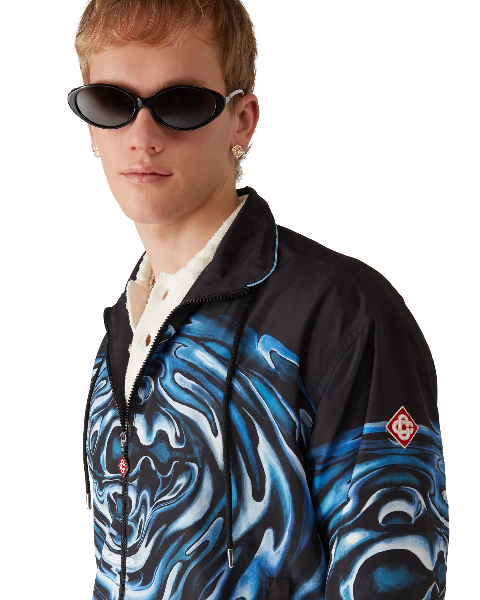 Warped Logo Ripple Windbreaker Jacket - Image 5