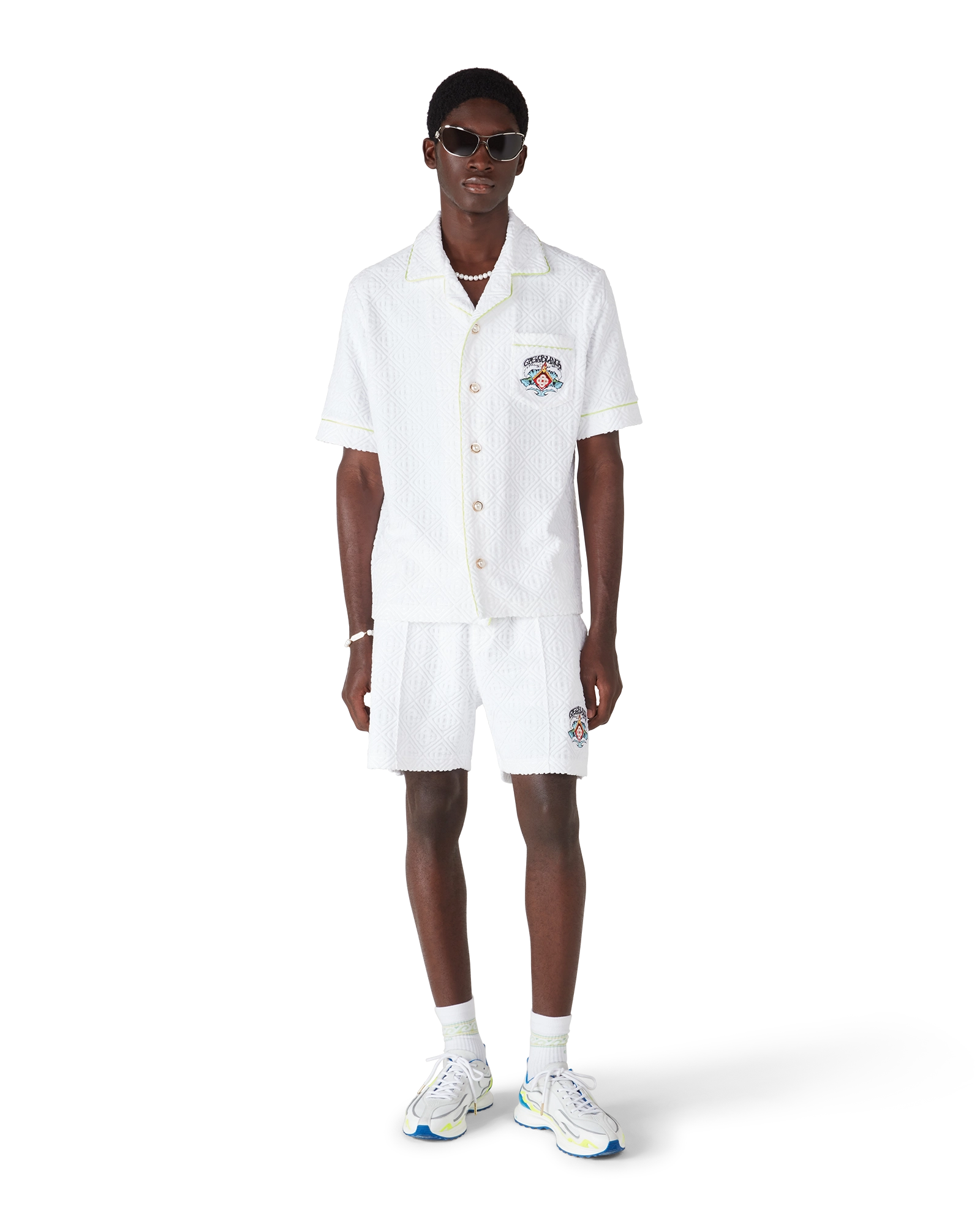 White Towelling Shorts - Image 2