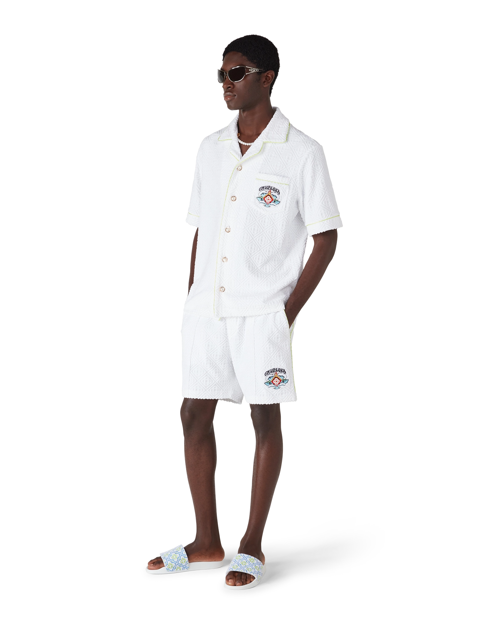 White Towelling Shorts - Image 3