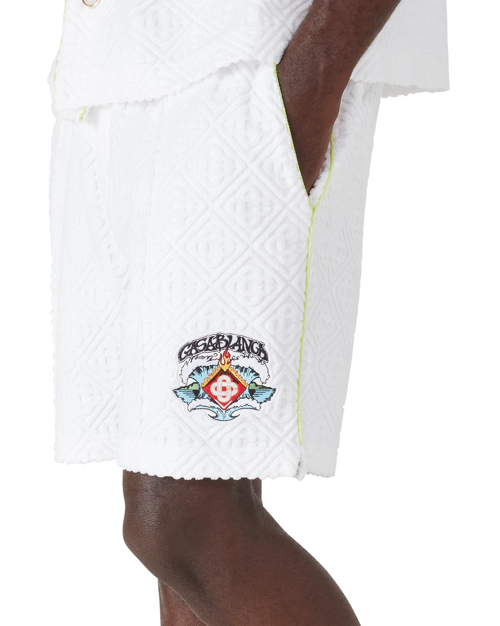 White Towelling Shorts - Image 7