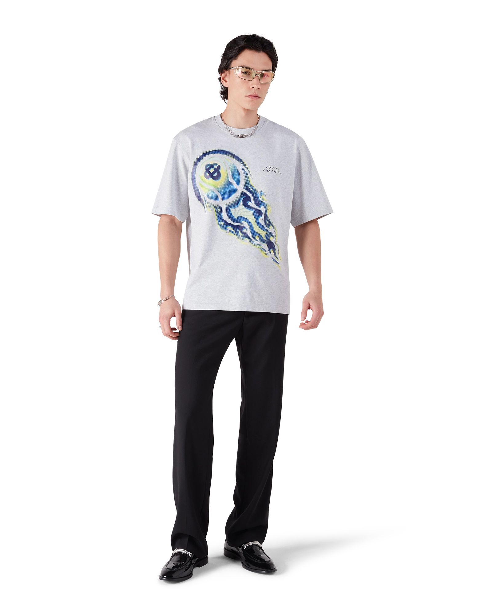 Flaming Tennis Ball Oversized Short Sleeve T-Shirt - Image 2