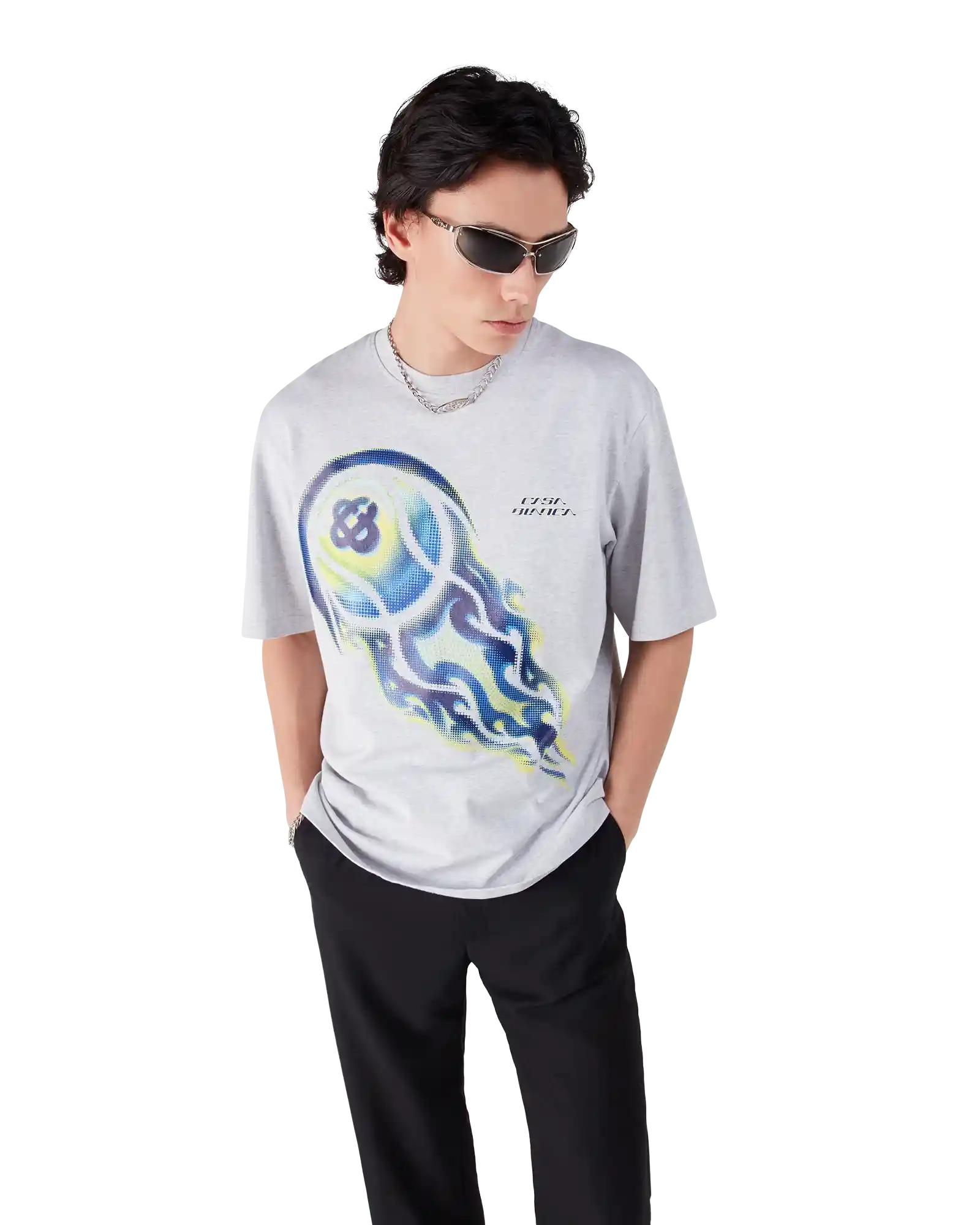 Flaming Tennis Ball Oversized Short Sleeve T-Shirt - Image 4