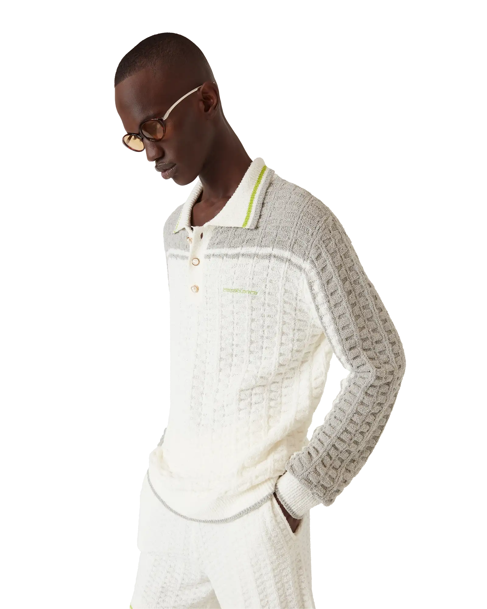 Tennis Boucle Long Sleeve Polo Shirt - Image 4