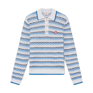 Tuck Stitch Long Sleeve Polo Shirt