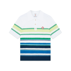 Gradient Stripe Short Sleeve Polo Shirt