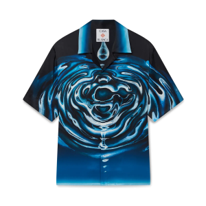 Warped Logo Repeat Silk Short Sleeve Shirt