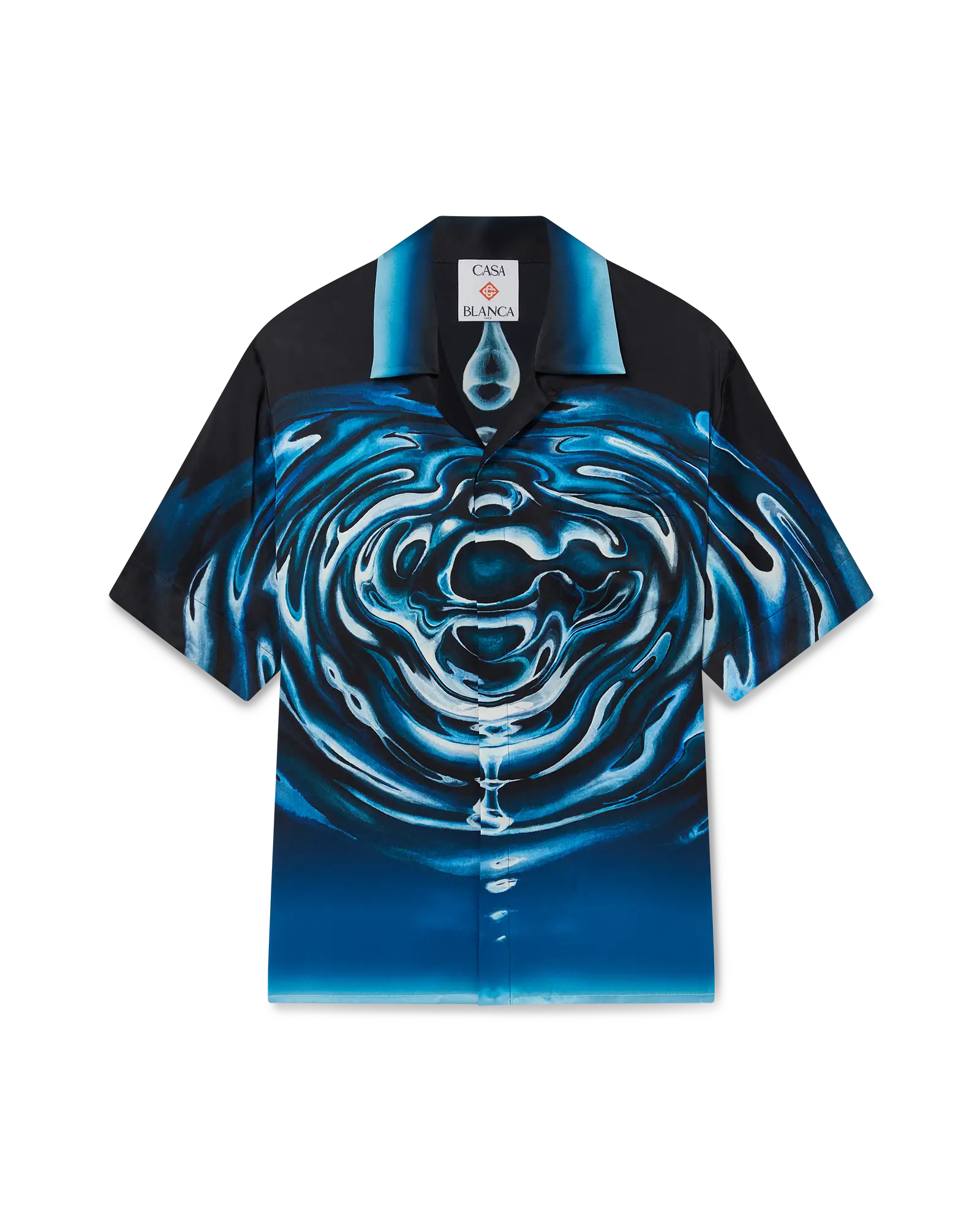Warped Logo Repeat Silk Short Sleeve Shirt